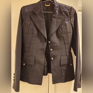 Roberto Cavalli Womens 4 Pocket Blazer Black Size 38